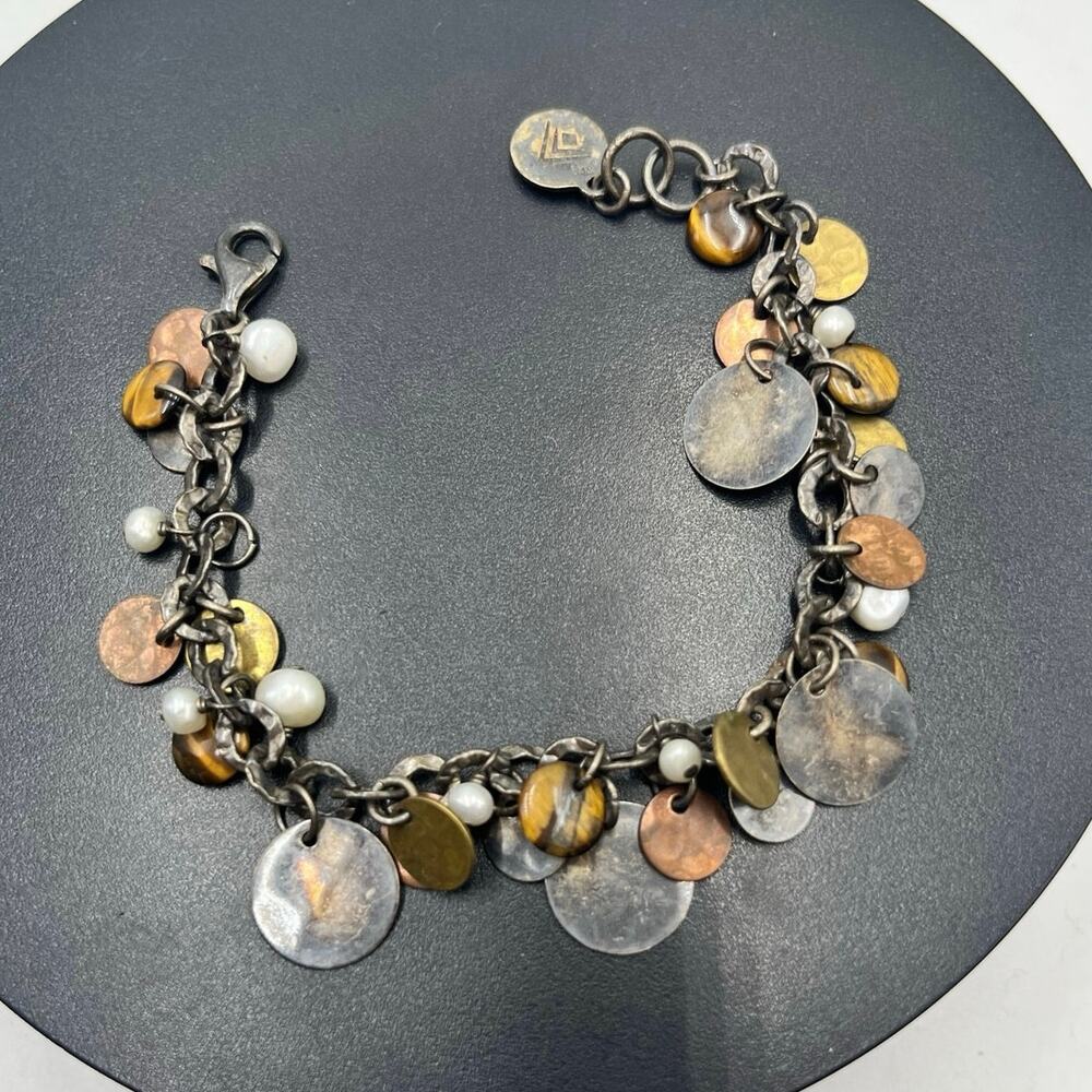 Silpada Sterling Silver Brass
Copper Pearl Cha Cha Style Charm Bracelet B1853‎